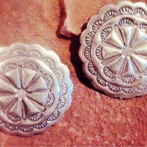 925 Sterling Silver Concha Earrings, Native American Silver earring